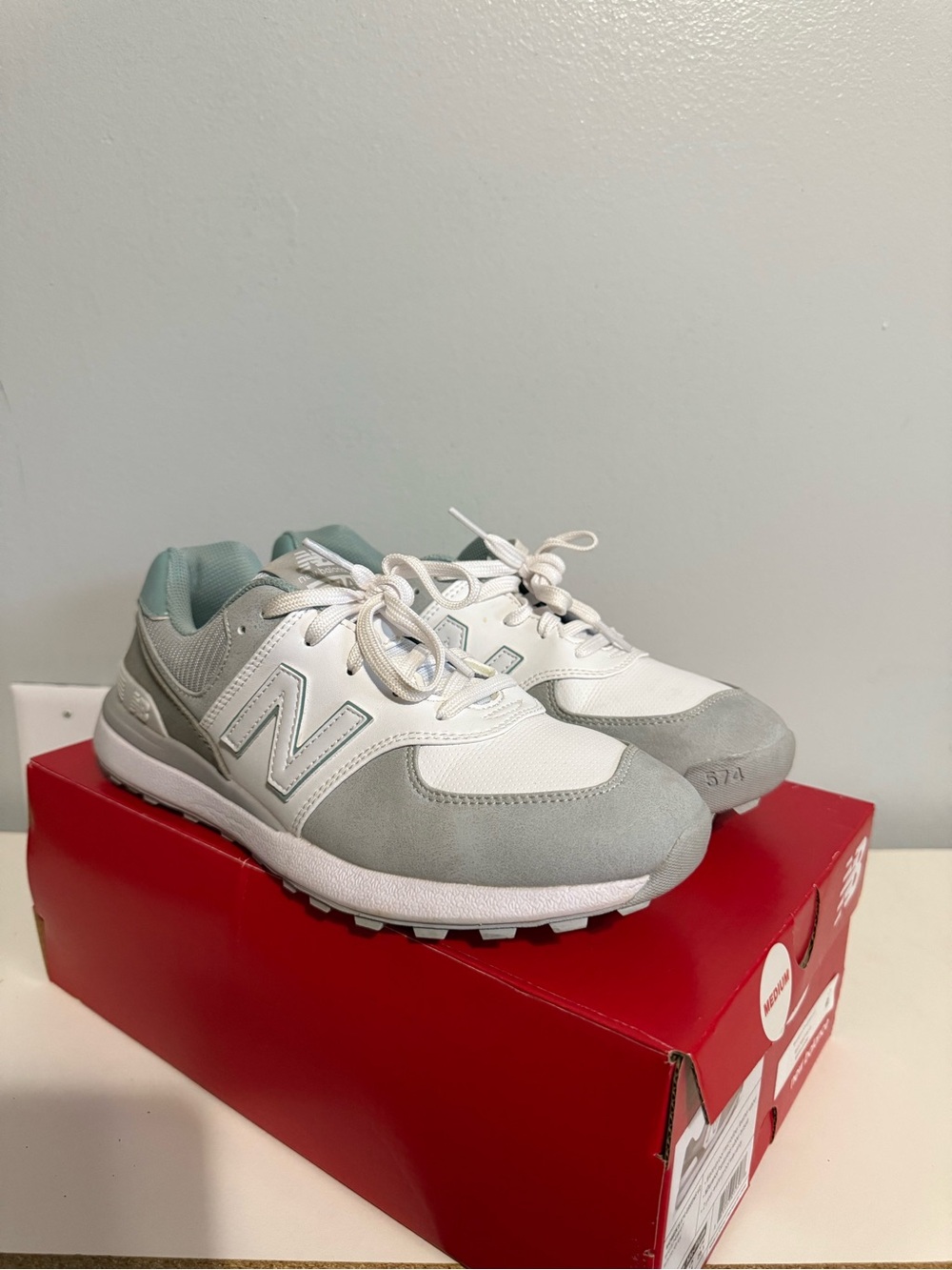 New Balance White and Light Gray Women's Athletic Golfing Sneakers